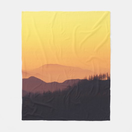 LANDSCAPE FOTO DER WÄLDER WÄHREND DER GOLDENSTUNDE FLEECEDECKE (Vorderseite)