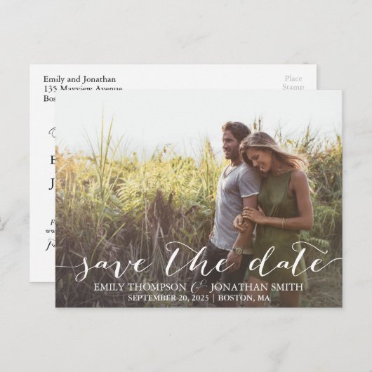Landscape Foto Wedding Save the Date Postcard Postkarte (Vorne/Hinten)