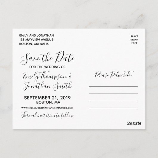 Landscape Foto Wedding Save the Date Postcard Postkarte (Rückseite)