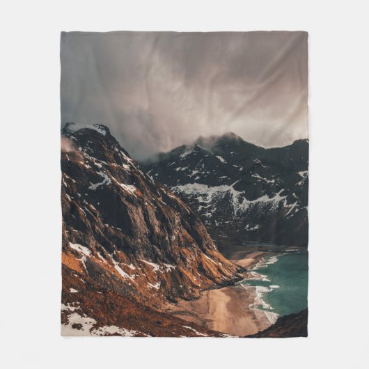 LANDSCAPE FOTOGRAFIE DES BROWN BERGES ÜBER WAT FLEECEDECKE (Vorderseite)