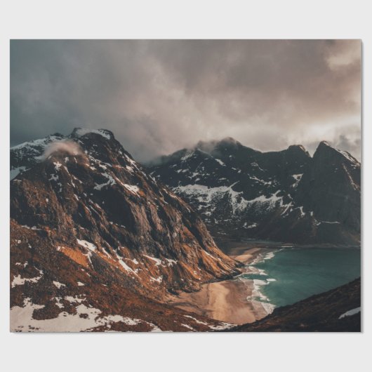 LANDSCAPE FOTOGRAFIE DES BROWN BERGES ÜBER WAT GESCHENKPAPIER (Flach)