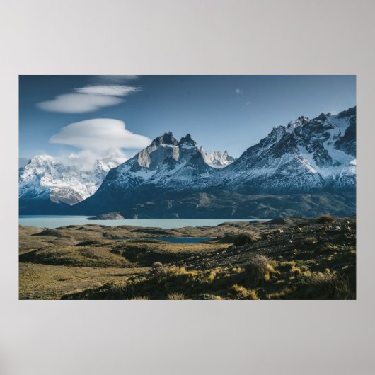 LANDSCAPE FOTOGRAFIE DES SCHWARZEN UND WEISSEN BER POSTER (Vorne)