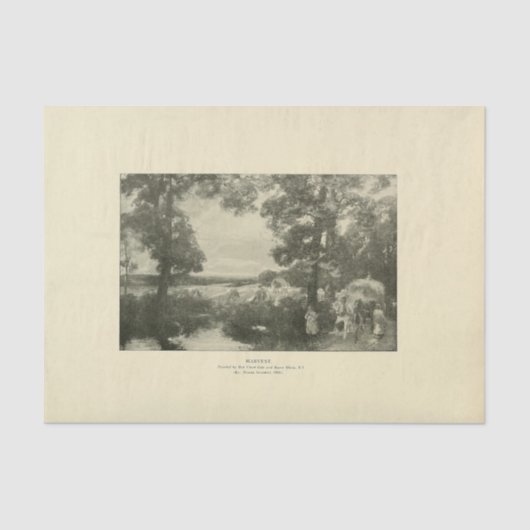 Landscape Harvest Trees Ephemera Seidenpapier (Vorderseite)