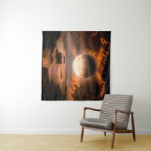 Landscape in fantasy alien planet with flaming moo wandteppich (Beispiel (Horizontal))