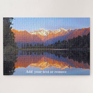 Landscape Lake Matheson, Mount Cook, Neuseeland Puzzle