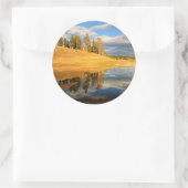 Landscape of Yellowstone Runder Aufkleber (Tasche)
