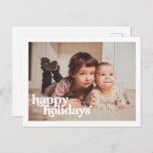 Landscape Photo With Bold Happy Holidays Postkarte (Vorne/Hinten)