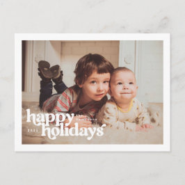 Landscape Photo With Bold Happy Holidays Postkarte