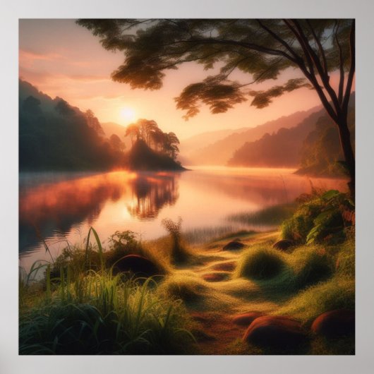 Landscape River's Edge Wall Poster (Vorne)