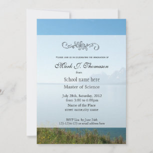 Landscape Seeffotografie Graduierungsparty Einladung