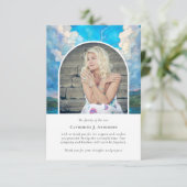 Landscape Sky Memorial Foto Beileid Beerdigung Dankeskarte (Stehend Vorderseite)