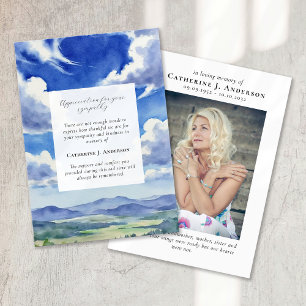 Landscape Sky Memorial Foto Beileid Beerdigung Dankeskarte