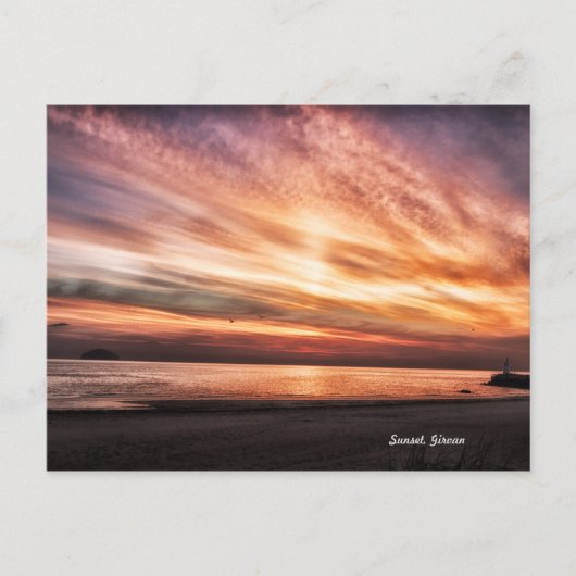Landscape Sunset Girvan Beach Schottland Postcard Postkarte (Vorderseite)