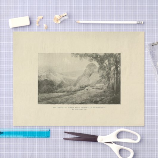 Landscape Sussex Trees Ephemera Decoupage Seidenpapier (Handwerk)