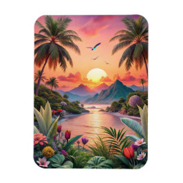 Landscape Tropical Beach Magnet