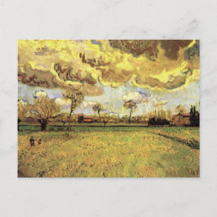 Landscape Under a Stormy Sky by Vincent van Gogh Postkarte
