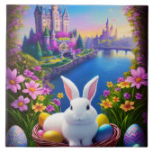 landscape with a rabbit and magical castles fliese (Vorderseite)
