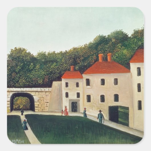 Landscape with an Arch and Three Houses, 1907 (Öl Quadratischer Aufkleber (Vorderseite)