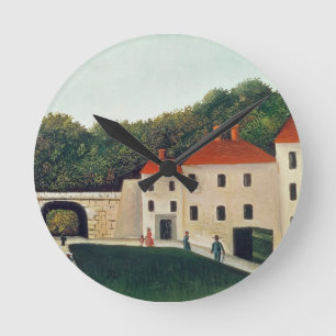 Landscape with an Arch and Three Houses, 1907 (Öl Runde Wanduhr