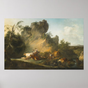 Landscape with Figures and Animals Philippe Poster