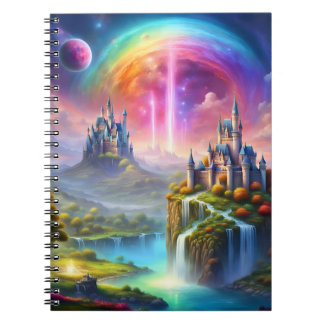 landscape with magical castles and bright colors  notizblock