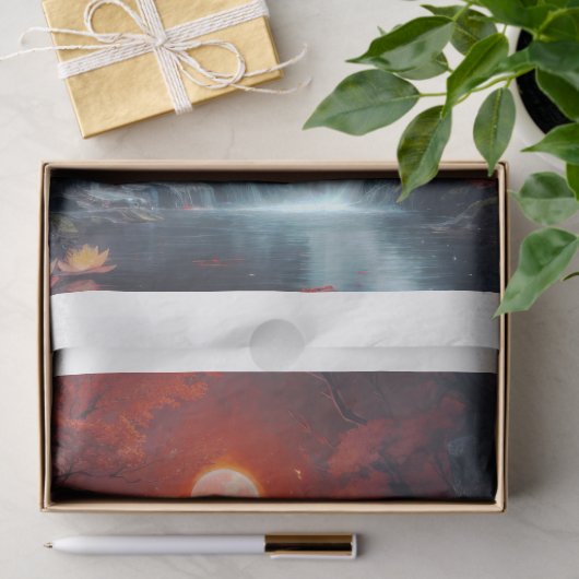 Landscape with Waterfall Decoupage Seidenpapier (Geschenk)