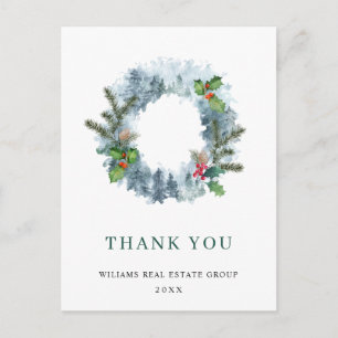 Landscape Wreath Weihnachten Unternehmen Vielen Da Postkarte