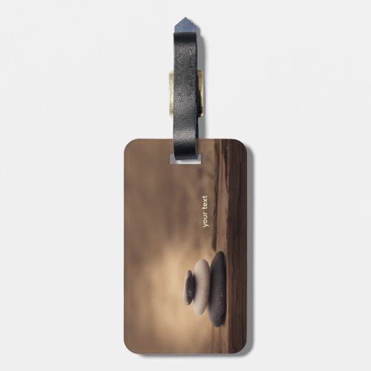 Landscape, Zen Stones Brown Gepäckanhänger (Rückseite vertikal)