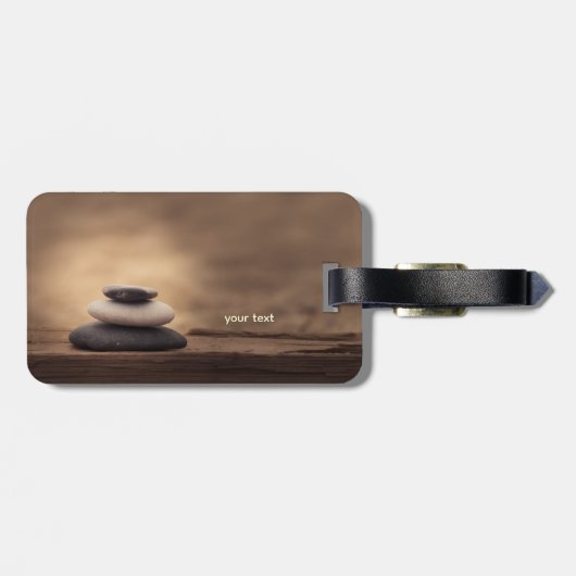 Landscape, Zen Stones Brown Gepäckanhänger (Rückseite horizontal)