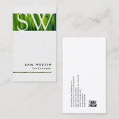 Landscaper Bold Monogram Business Card Visitenkarte (Vorne/Hinten)
