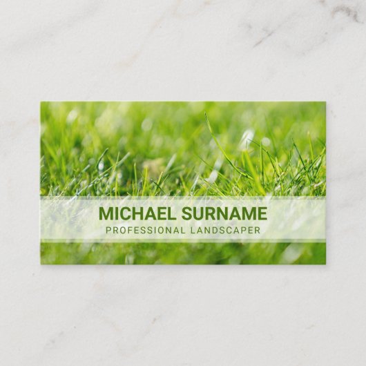 Landscaper-Foto für die Rasenmäher Visitenkarte (Vorderseite)