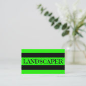 Landscaper Neon Green Business Card Visitenkarte (Stehend Vorderseite)