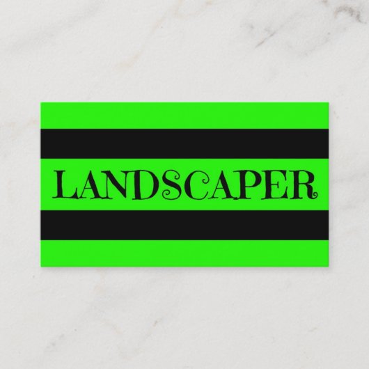 Landscaper Neon Green Business Card Visitenkarte (Vorderseite)