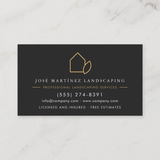 Landscaper QR Code Lawn Service Visitenkarte (Vorderseite)