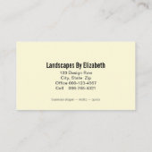 Landscaper Vintag Wheelbarrow Marigold Blume Visitenkarte (Rückseite)