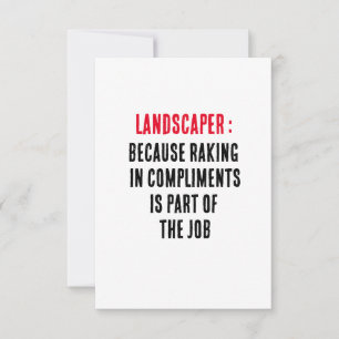 Landscaper Weil das Rennen in Komplimenten Teil is Dankeskarte