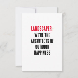 Landscaper Wir sind die Architekten des Glücks im  Dankeskarte