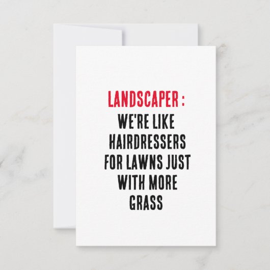 Landscaper Wir sind wie Friseure für Rasen Dankeskarte (Vorderseite)