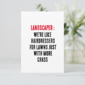 Landscaper Wir sind wie Friseure für Rasen Dankeskarte (Stehend Vorderseite)