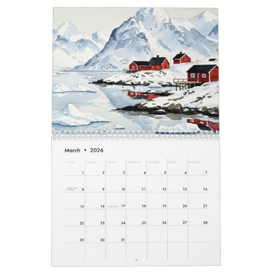 Landscapes Calendar Kalender (Mär 2026)