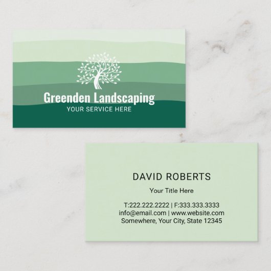 Landscapes für das Green Shades Tree-Logo von Rase Visitenkarte (Vorne/Hinten)