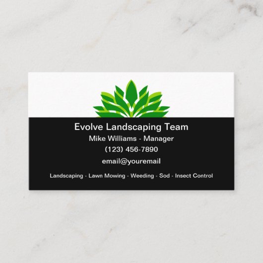 Landscaping And Lawn Mowing Service Visitenkarte (Vorderseite)
