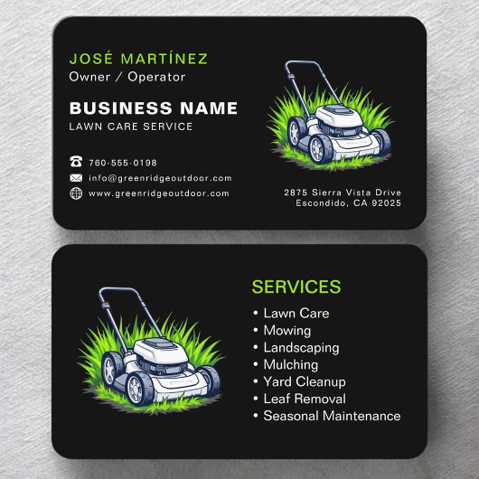 Landscaping and Lawn Services Professional Visitenkarte