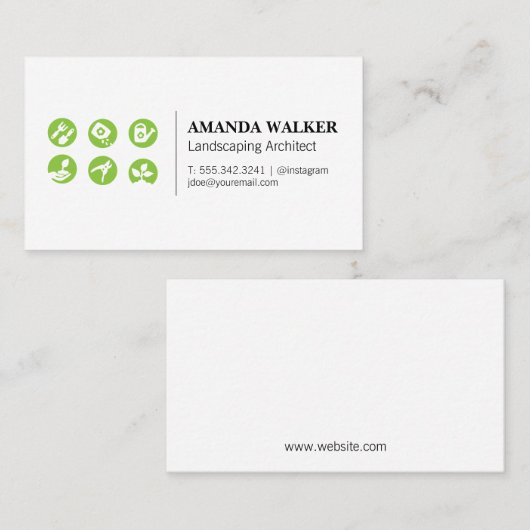 Landscaping Architect | Gartenarbeit Visitenkarte (Vorne/Hinten)