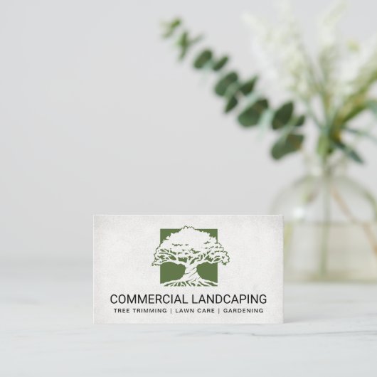 Landscaping Architect | Großbaum-Logo Visitenkarte (Stehend Vorderseite)