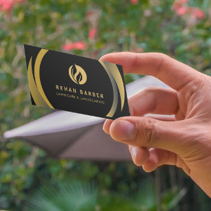 Landscaping Black & Gold Visitenkarte
