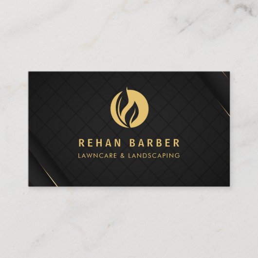 Landscaping Black & Gold Visitenkarte (Vorderseite)