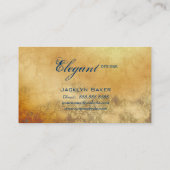 Landscaping Business Blue Blätter Vintag Damask Visitenkarte (Rückseite)