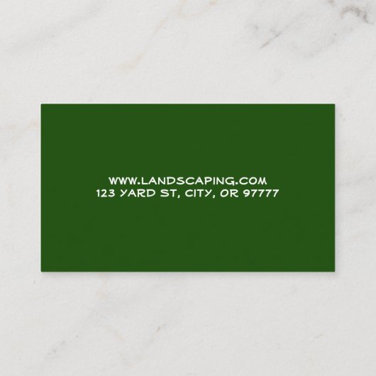 Landscaping Business Card Visitenkarte (Rückseite)