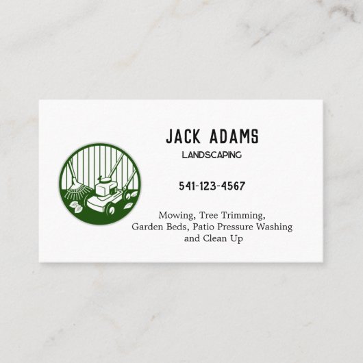 Landscaping Business Card Visitenkarte (Vorderseite)
